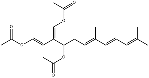 (1E,6E,8E)-3-[(Z)-Acetoxymethylene]-7,11-dimethyl-1,6,8,10-dodecatetraene-1,4-diol diacetate 结构式