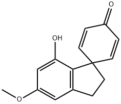 2',3'-Dihydro-7'-hydroxy-5'-methoxyspiro[2,5-cyclohexadiene-1,1'-[1H]inden]-4-one 结构式