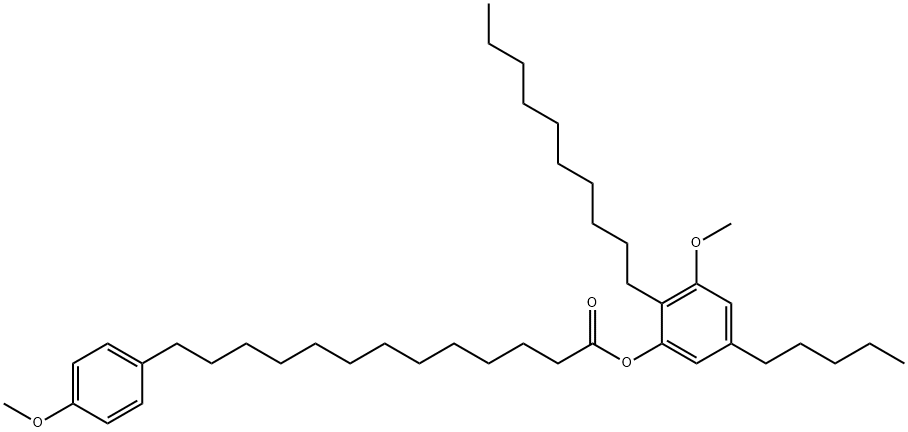 13-(4-Methoxyphenyl)tridecanoic acid 2-decyl-3-methoxy-5-pentylphenyl ester 结构式