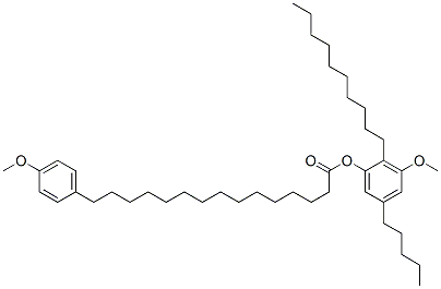 15-(4-Methoxyphenyl)pentadecanoic acid 2-decyl-3-methoxy-5-pentylphenyl ester 结构式