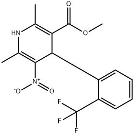 1,4-二氢-2,6-二甲基-5-硝基-4-(2-[三氟甲基]苯基)吡啶-3-羧酸甲酯 结构式