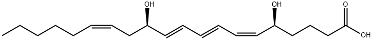 [5S,12R]-二羟基-[6Z,8E,10E,14Z]-二十碳四烯酸 结构式