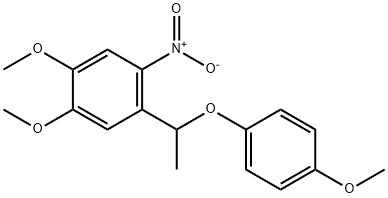 1,2-Dimethoxy-4-[1-(4-methoxyphenoxy)ethyl]-5-nitrobenzene 结构式