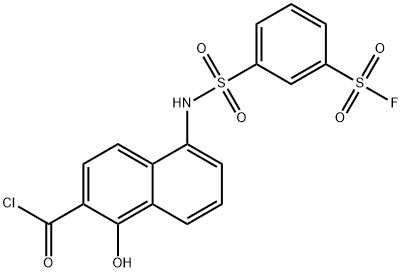 5-[[[3-(fluorosulphonyl)phenyl]sulphonyl]amino]-1-hydroxynaphthalene-2-carbonyl chloride 结构式