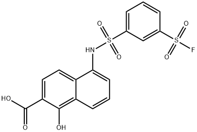 5-[[[3-(fluorosulphonyl)phenyl]sulphonyl]amino]-1-hydroxy-2-naphthoic acid 结构式