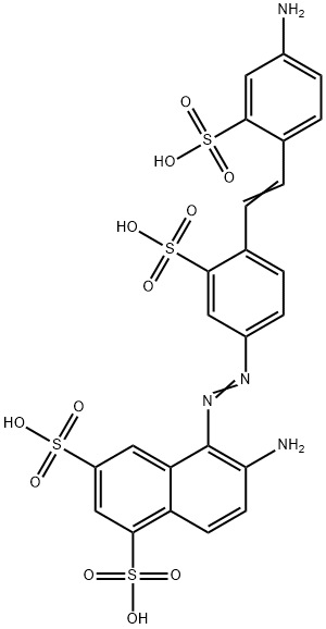 6-Amino-5-[[4-[2-(4-amino-2-sulfophenyl)ethenyl]-3-sulfophenyl]azo]-1,3-naphthalenedisulfonic acid 结构式