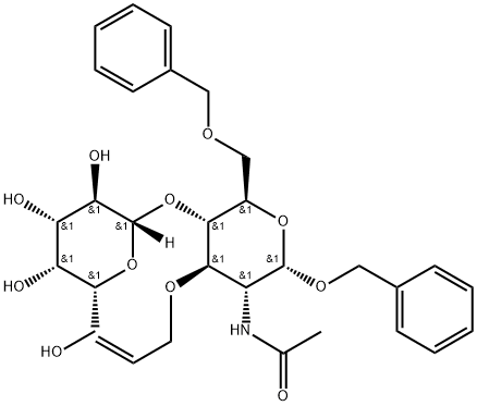 Benzyl 2-(AcetaMido)-2-deoxy-6-O-benzyl-3-O-2-propen-1-yl-4-O-[β-D-galactopyranosyl]-α-D-glucopyranoside 结构式