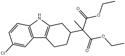 diethyl (6-chloro-2,3,4,9-tetrahydro-1H-carbazol-2-yl)methylmalonate  结构式