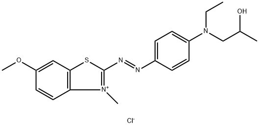 2-[[4-[乙基(2-羟丙基)氨基]苯基]偶氮]-6-甲氧基-3-甲基苯并噻唑氯化盐 结构式