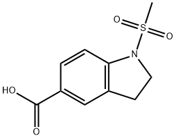 1-(甲基磺酰基)二氢吲哚-5-羧酸 结构式