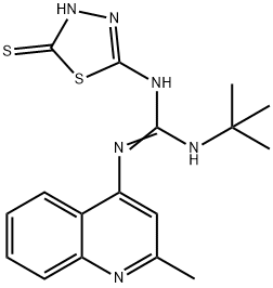 Guanidine, 1-tert-butyl-3-(5-mercapto-1,3,4-thiadiazol-2-yl)-2-(2-meth yl-4-quinolyl)- 结构式