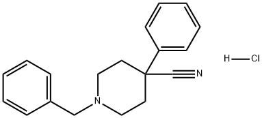 1-苄基-4-氰基-4-苯基哌啶盐酸盐 结构式