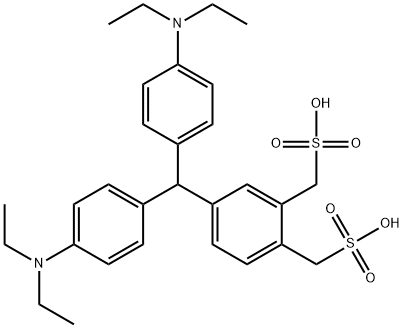 4-[双[4-(二乙氨基)苯基]甲基]-2-(磺甲基)苯基]甲磺酸 结构式