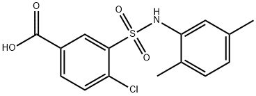 4-氯-3-{[(2,5-二甲基苯基)氨基]磺酰基}苯甲酸 结构式