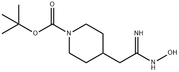 TERT-BUTYL 4-[(2Z)-2-AMINO-2-(HYDROXYIMINO)ETHYL]PIPERIDINE-1-CARBOXYLATE 结构式