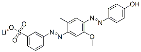 3-[[4-[(4-Hydroxyphenyl)azo]-5-methoxy-2-methylphenyl]azo]benzenesulfonic acid lithium salt 结构式