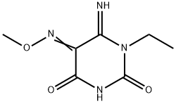 1-乙基-6-亚氨基二氢嘧啶-2,4,5(3H)-三酮 5-(O-甲基肟) 结构式