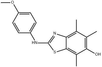 6-Benzothiazolol,  2-[(4-methoxyphenyl)amino]-4,5,7-trimethyl- 结构式