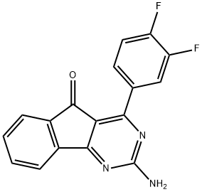 2-氨基-4-(3,4-二氟苯基)-5H-茚并[1,2-D]嘧啶-5-酮 结构式