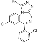 1-Bromo-8-chloro-6-(2-chlorophenyl)-4H-(1,2,4)triazolo(4,3-a)(1,4)benz odiazepine 结构式