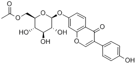 6"-O-乙酰黄豆苷 结构式
