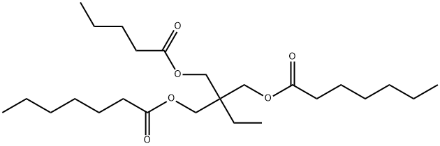 Bis(heptanoic acid)2-ethyl-2-[[(1-oxopentyl)oxy]methyl]-1,3-propanediyl ester 结构式