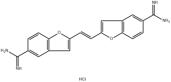 TRUE BLUE CHLORIDE;2;2&#8242;-(1;2-ETHENEDIYL)BIS-DIHYDROCHLORIDE DIHYDROCHLORIDE;5-<WBR>BENZOFURANCARBOXIMIDAMIDE 结构式