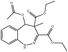 5-Acetyloxy-4,5-dihydro-4-methyl-1H-1,2-benzodiazepine-3,4-dicarboxylic acid diethyl ester 结构式
