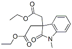 ethyl 2-[3-(ethoxycarbonylmethyl)-1-methyl-2-oxo-indol-3-yl]acetate 结构式