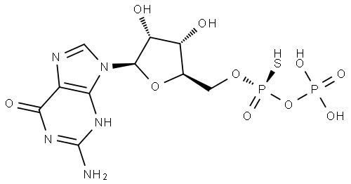 GUANOSINE-5'-O-(1-THIODIPHOSPHATE), RP-ISOMER SODIUM SALT 结构式