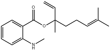 1,5-二甲基-1-乙烯基-4-己烯基2-(甲基氨基)苯甲酸酯 结构式