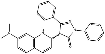 3H-Pyrazol-3-one, 4-7-(dimethylamino)-2(1H)-quinolinylidene-2,4-dihydro-2,5-diphenyl- 结构式
