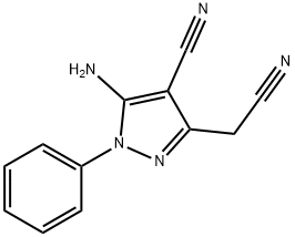 5-氨基-4-腈基-1-苯基-3-乙腈吡唑 结构式