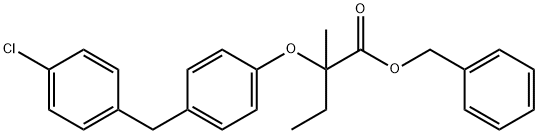 benzyl 2-[4-[(4-chlorophenyl)methyl]phenoxy]-2-methyl-butanoate 结构式