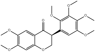 (S)-6,7-Dimethoxy-3-(2,3,4,5-tetramethoxyphenyl)-2H-1-benzopyran-4(3H)-one 结构式