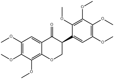 (S)-6,7,8-Trimethoxy-3-(2,3,4,5-tetramethoxyphenyl)-2H-1-benzopyran-4(3H)-one 结构式