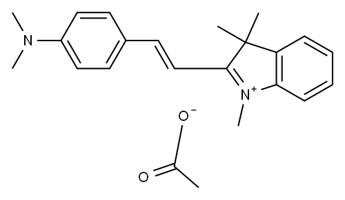 2-[2-[4-(二甲氨基)苯基]乙烯基]-1,3,3-三甲基-3H-吲哚翁乙酸盐 结构式