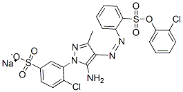 3-[5-Amino-4-[[2-[(2-chlorophenoxy)sulfonyl]phenyl]azo]-3-methyl-1H-pyrazol-1-yl]-4-chlorobenzenesulfonic acid sodium salt 结构式