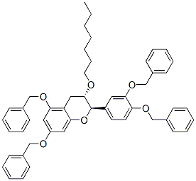 (2R-trans)-2-[3,4-bis(phenylmethoxy)phenyl]-3-(heptyloxy)-3,4-dihydro-5,7-bis(phenylmethoxy)-2H-1-benzopyran 结构式