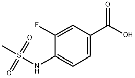 3-氟-4-甲磺酰氨基苯甲酸 结构式