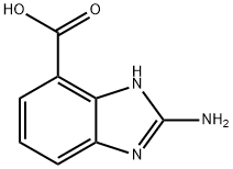 1H-Benzimidazole-4-carboxylic  acid,  2-amino-  (9CI) 结构式