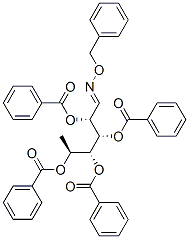 2-O,3-O,4-O,5-O-Tetrabenzoyl-6-deoxy-L-galactose O-benzyl oxime 结构式