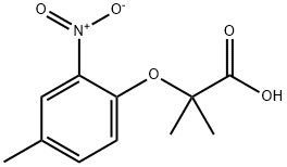 2-甲基-2-(4-甲基-2-硝基苯氧基)丙酸 结构式