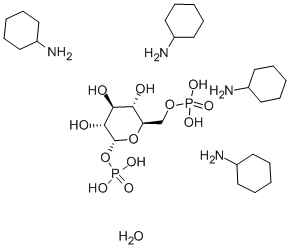 Α-D-葡萄糖-1,6-二磷酸酯四(环己基铵)盐水合物 结构式