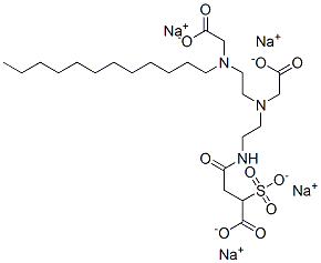 4-[[2-[(Carboxymethyl)[2-[(carboxymethyl)dodecylamino]ethyl]amino]ethyl]amino]-4-oxo-2-sulfobutanoic acid tetrasodium salt 结构式