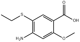 2-甲氧基-4-氨基-5-乙硫基苯甲酸 结构式