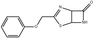 3-(Phenoxymethyl)-4-thia-2,6-diazabicyclo[3.2.0]hept-2-en-7-one 结构式