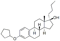 17 alpha-n-butylestradiol-3-cyclopentyl ether 结构式