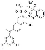 disodium 7-[(4-chloro-6-methoxy-1,3,5-triazin-2-yl)methylamino]-4-hydroxy-3-[(2-sulphonatophenyl)azo]naphthalene-2-sulphonate 结构式