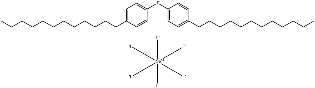 双(4-十二烷基苯)碘六氟锑酸盐 结构式